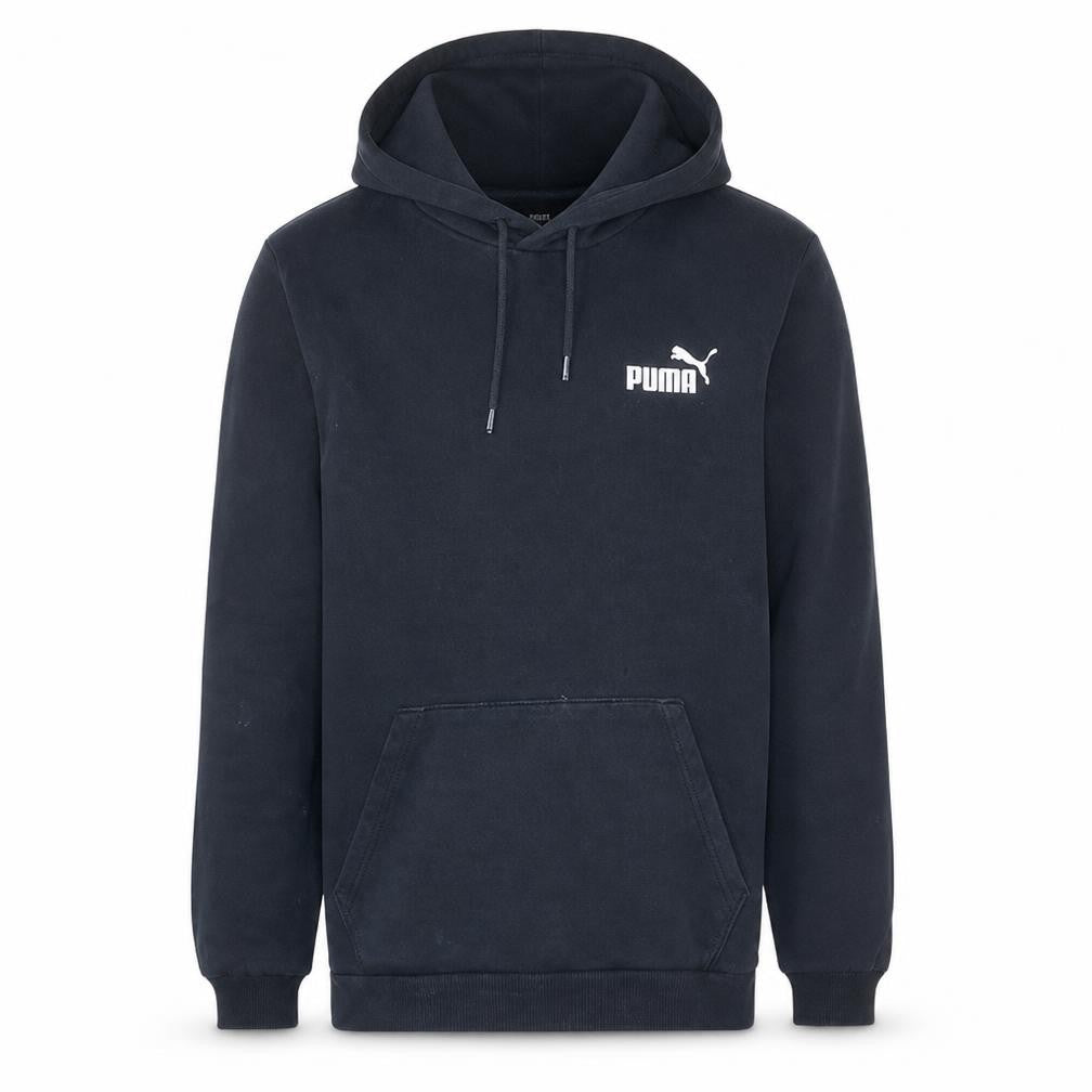 Front view of Puma Men’s Black Pullover Hoodie S Regular Fit Fleece Sportswear