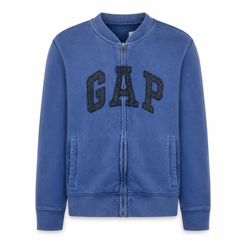 Gap Men's Blue Full Zip Logo Sweatshirt Size M