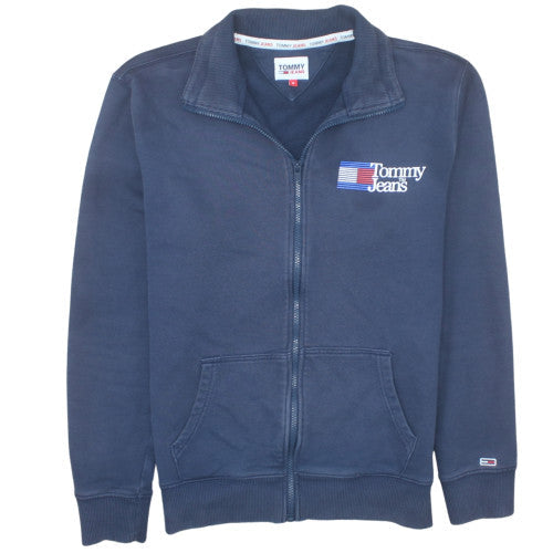 Tommy Jeans Men's Blue Full Zip Sweatshirt M Collared Fleece