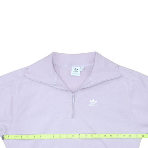Adidas Women Lilac 1/2 Zip Sweatshirt Size 8 Classic Logo Pullover
