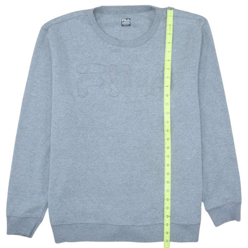 FILA Womens Grey XXL Pullover Sweatshirt Classic Crew Neck Logo