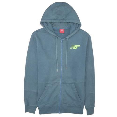 New Balance Men Blue XL Full Zip Hoodie Sports Graphic Print