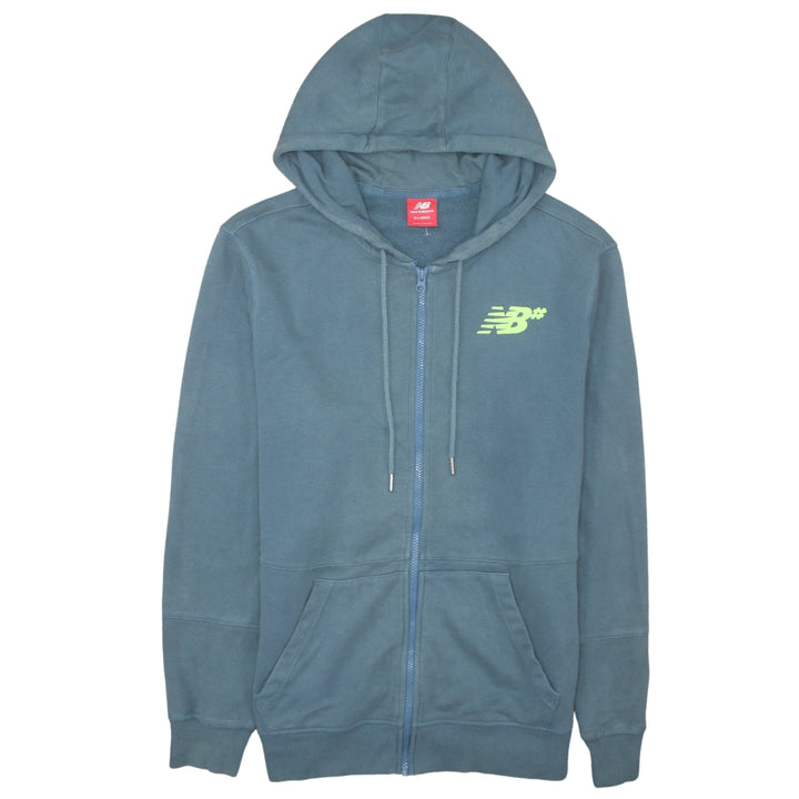 New Balance Men Blue XL Full Zip Hoodie Sports Graphic Print
