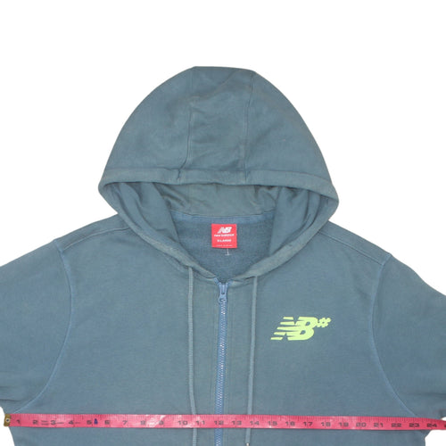 New Balance Men Blue XL Full Zip Hoodie Sports Graphic Print