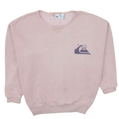Quiksilver Women's Pink Crew Neck Pullover Sweatshirt Size L