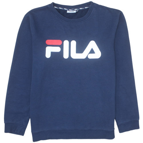 FILA Mens Blue Small Pullover Sweatshirt Logo Graphic