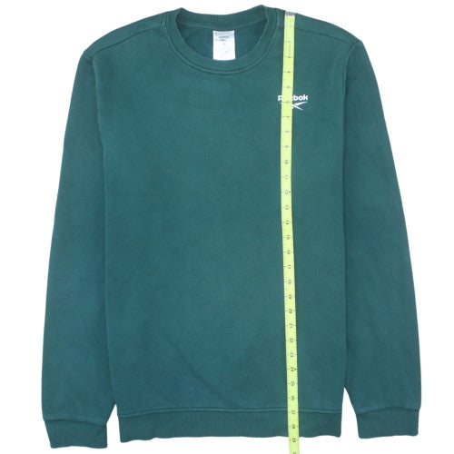 Reebok Mens Green Crew Neck Pullover Sweatshirt M Regular Fit