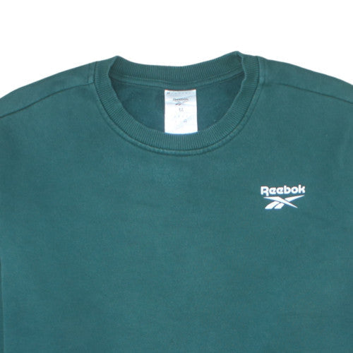 Reebok Mens Green Crew Neck Pullover Sweatshirt M Regular Fit