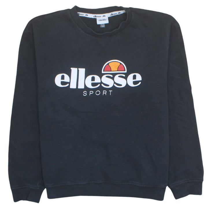 Ellesse Women Black Sport Logo Pullover Sweatshirt UK 16
