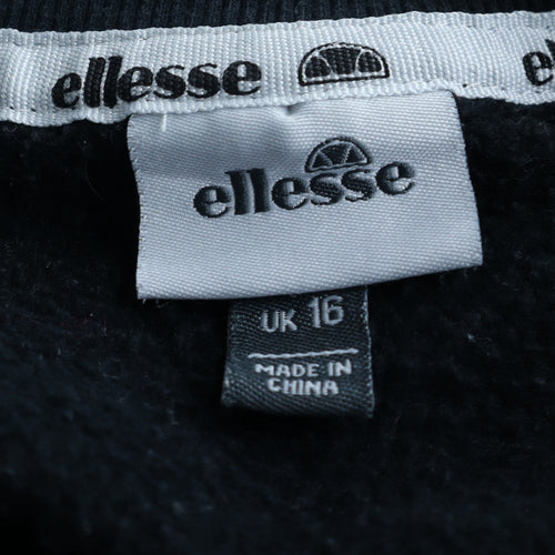 Ellesse Women Black Sport Logo Pullover Sweatshirt UK 16