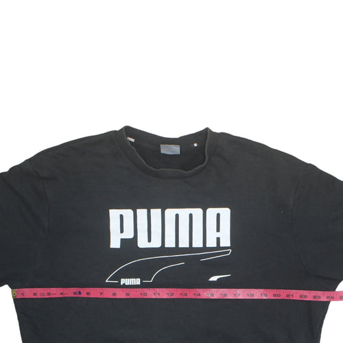 Puma Men's Black Logo Crew Neck Pullover Sweatshirt Size L