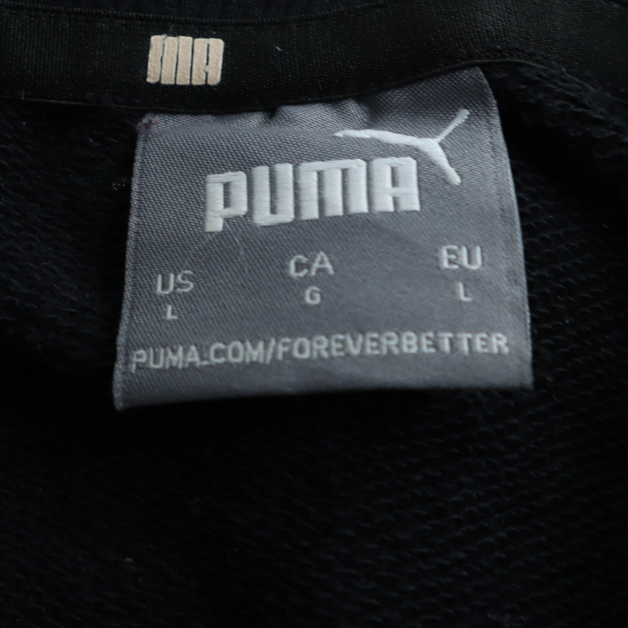 Puma Men's Black Logo Crew Neck Pullover Sweatshirt Size L
