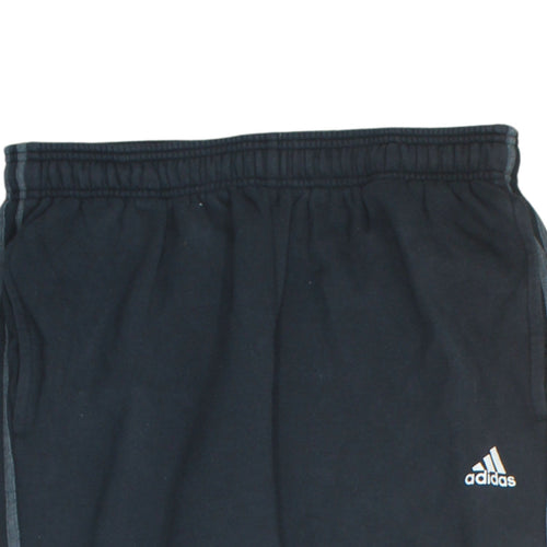 Adidas Mens Black Logo Tracksuit Joggers L Regular Fit