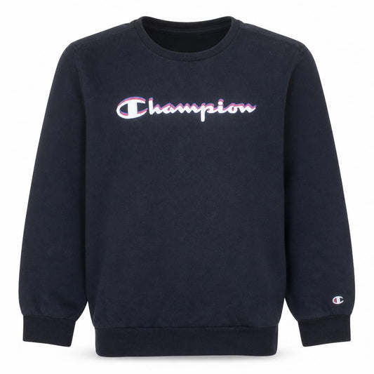 Champion Boys Black Sweatshirt XL 13-14 Years Crew Neck Logo Pullover