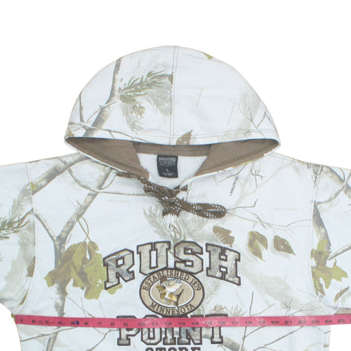 Signature Sportswear Mens White Camo Hoodie L Pullover Hunting Style