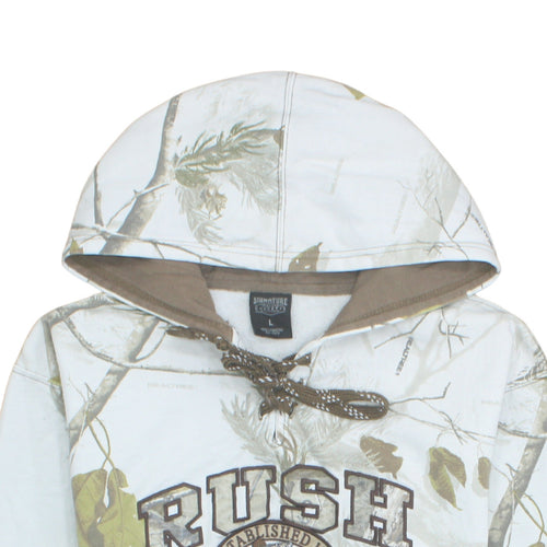 Signature Sportswear Mens White Camo Hoodie L Pullover Hunting Style
