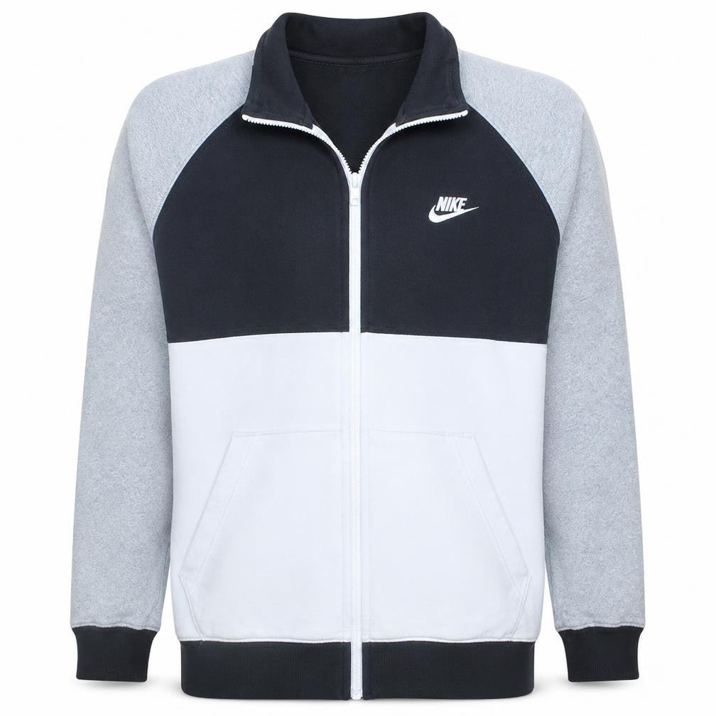 Front view of Nike Men's Black XL Full Zip Fleece Sweatshirt Jacket