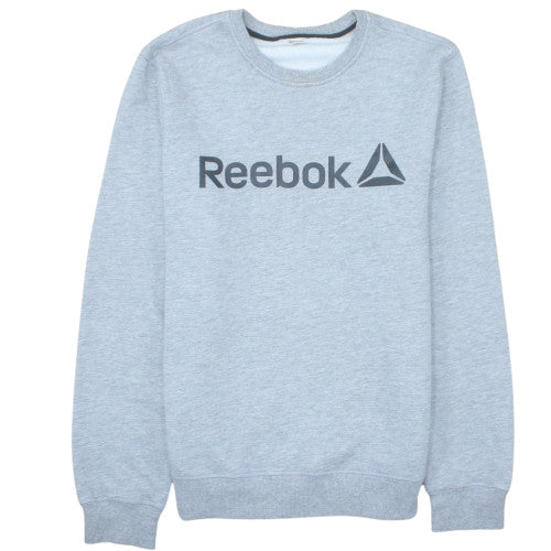 Reebok Mens Grey Crew Neck Pullover Sweatshirt XXL Regular Fit