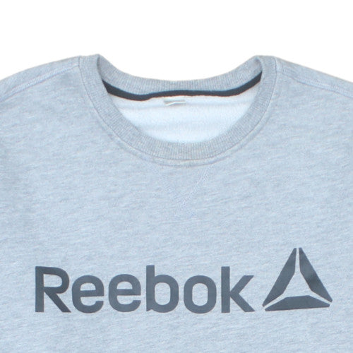 Reebok Mens Grey Crew Neck Pullover Sweatshirt XXL Regular Fit