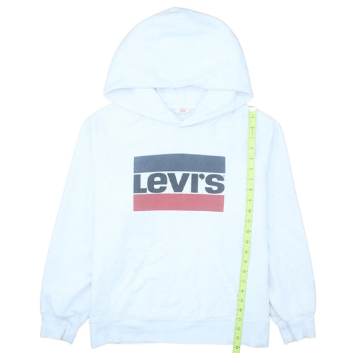 Levi's Men's White Pullover Hoodie L Logo Fleece Sweatshirt