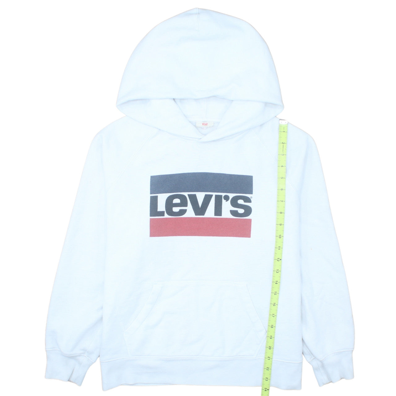 Levi's Men's White Pullover Hoodie L Logo Fleece Sweatshirt