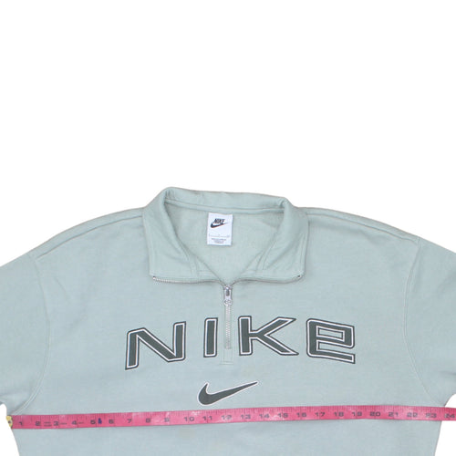 Nike Men's Green 1/2 Zip Logo Sweatshirt Size S Regular Fit