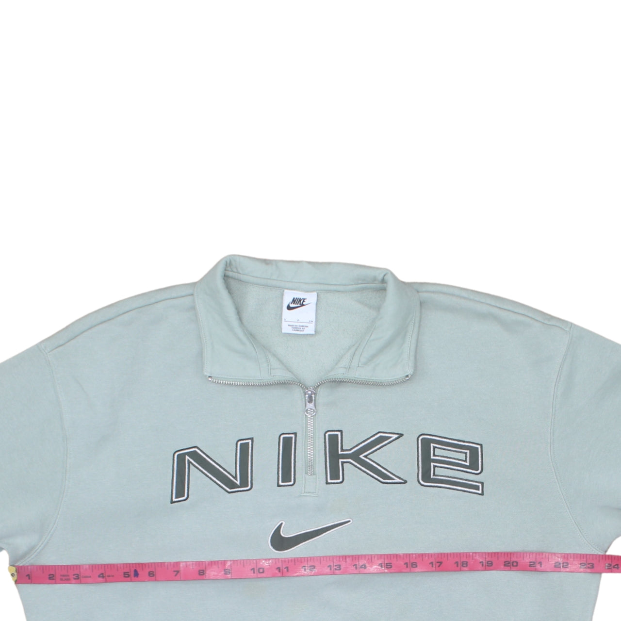 Nike Men's Green 1/2 Zip Logo Sweatshirt Size S Regular Fit