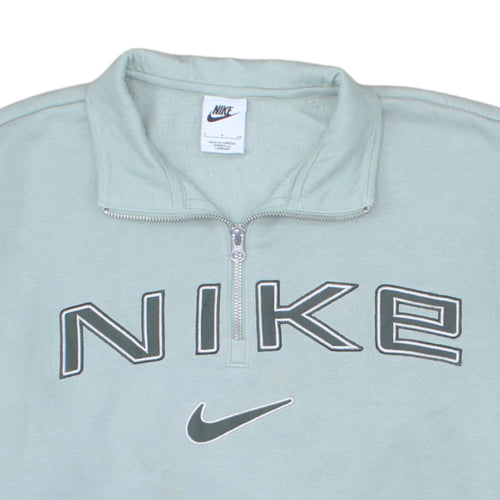 Nike Men's Green 1/2 Zip Logo Sweatshirt Size S Regular Fit