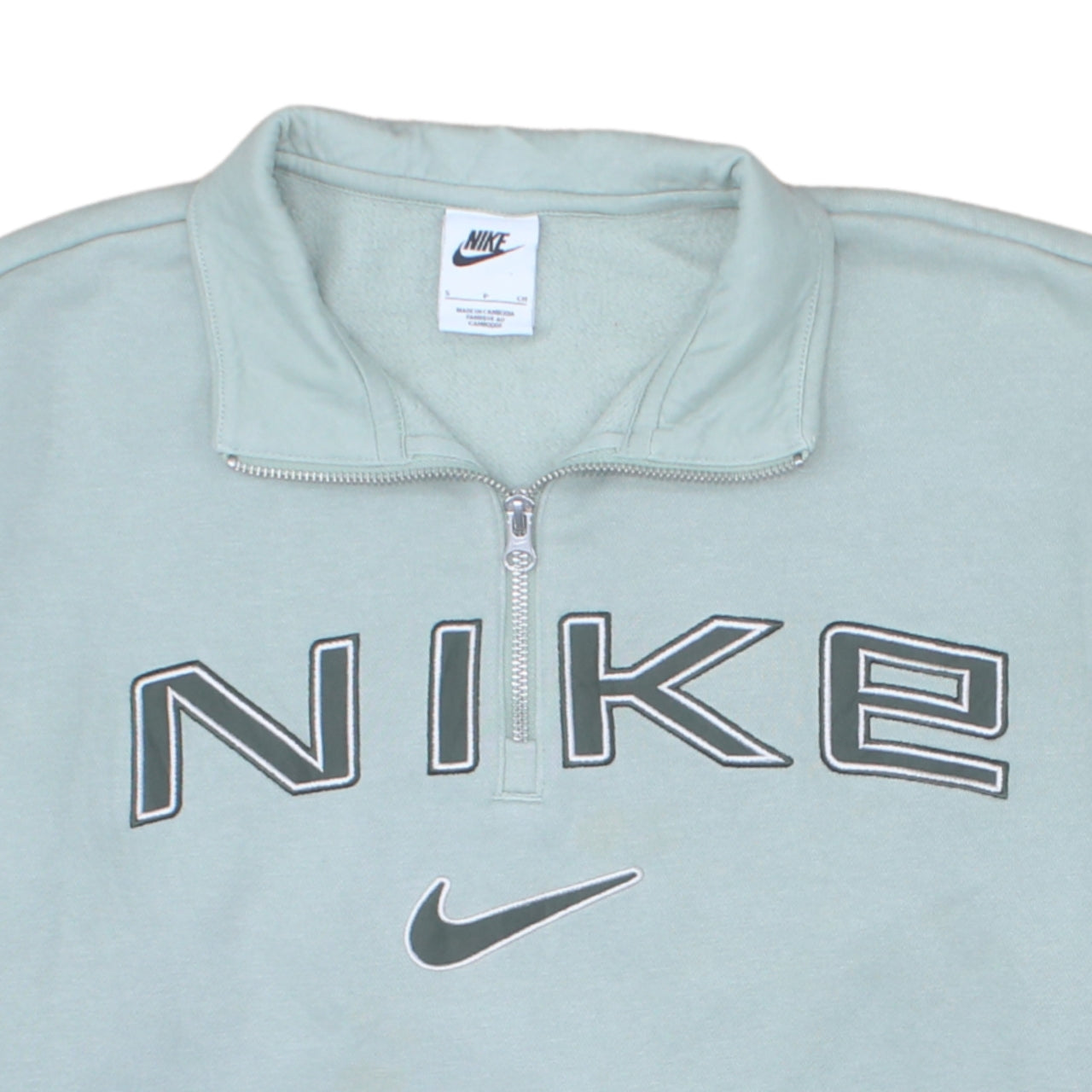 Nike Men's Green 1/2 Zip Logo Sweatshirt Size S Regular Fit