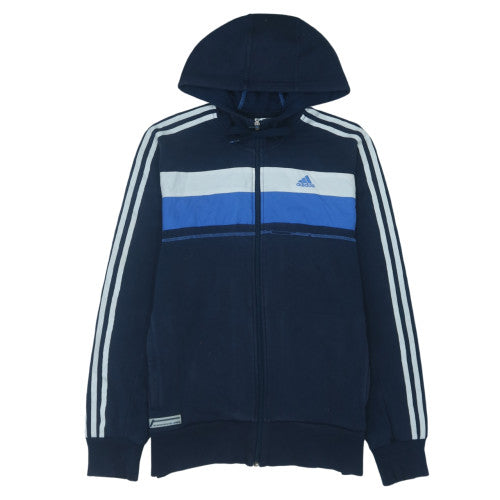 Adidas Men's Blue Full Zip Hoodie Size M Sports Fleece Jacket