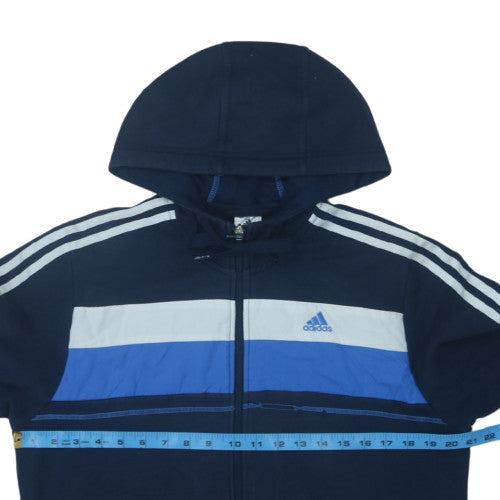 Adidas Men's Blue Full Zip Hoodie Size M Sports Fleece Jacket
