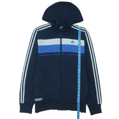Adidas Men's Blue Full Zip Hoodie Size M Sports Fleece Jacket