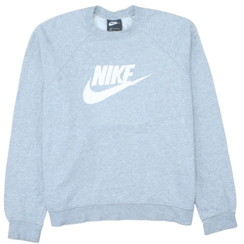Nike Men's Grey Logo Crew Neck Pullover Sweatshirt Size L