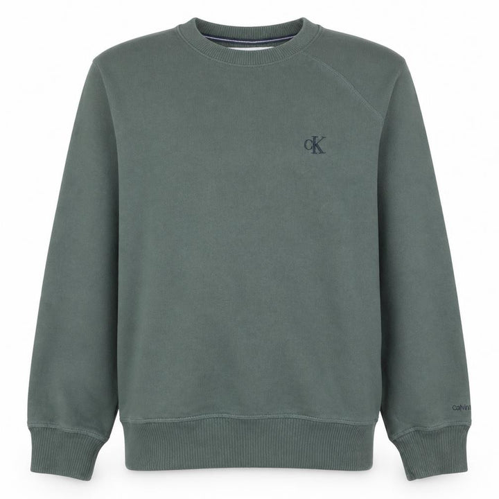 Calvin Klein Men's Green Crew Neck Pullover Sweatshirt M