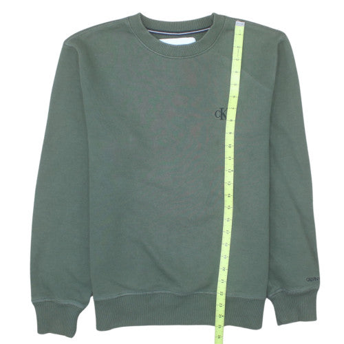 Calvin Klein Men's Green Crew Neck Pullover Sweatshirt M