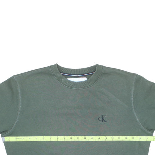 Calvin Klein Men's Green Crew Neck Pullover Sweatshirt M