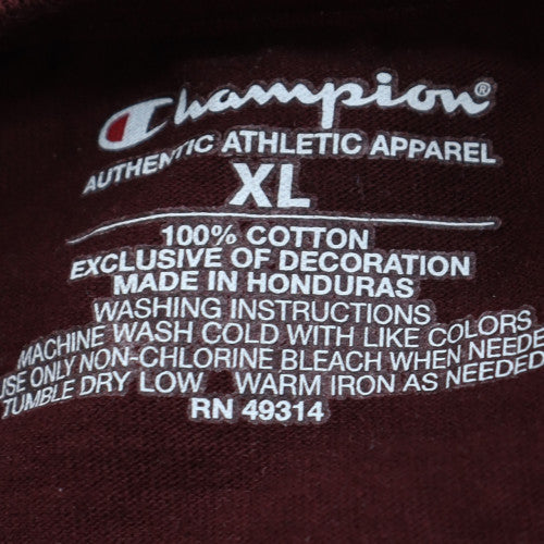 Champion Men's Brown Virginia Tech Graphic Crew Neck T-Shirt XL