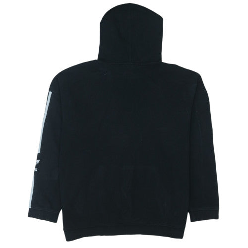 adidas Men's Black Pullover Hoodie L Logo Fleece Sweatshirt