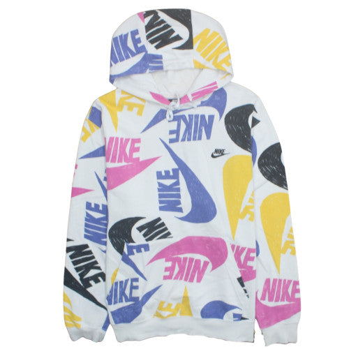 Nike Womens Multicoloured XL Pullover Hoodie Graphic Print Cotton Blend