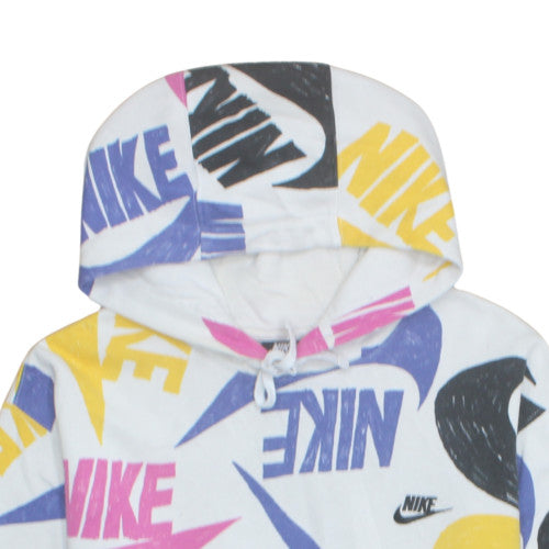 Nike Womens Multicoloured XL Pullover Hoodie Graphic Print Cotton Blend