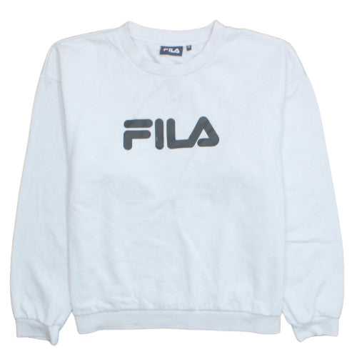 FILA Womens White XL Pullover Sweatshirt Logo Print Casual
