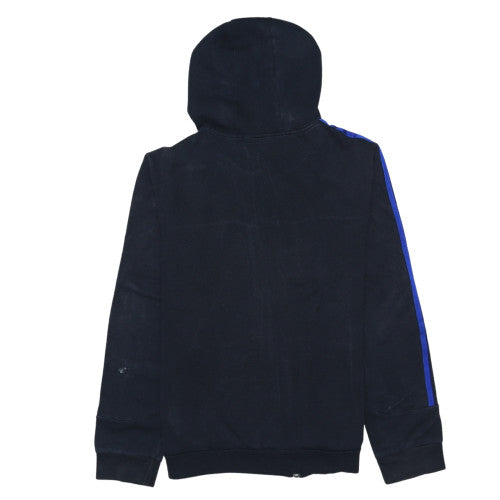 Adidas Women's Black Blue Full Zip Hoodie L Hooded Sportswear Sweatshirt