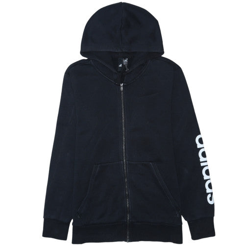 adidas Mens Black Full Zip Hoodie Size L Graphic Sportswear