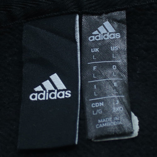 adidas Mens Black Full Zip Hoodie Size L Graphic Sportswear