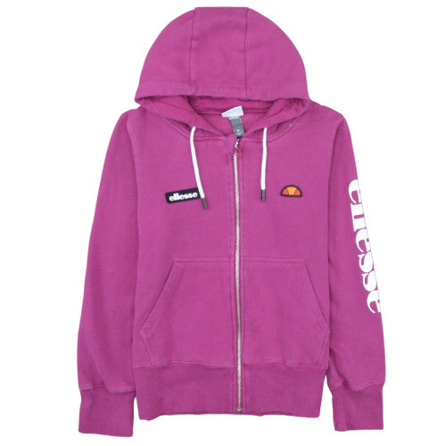 Ellesse Womens Pink Full Zip Hoodie Size 10 Hooded Sweatshirt