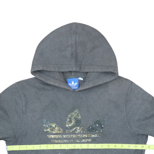 Adidas Men's Grey Pullover Hoodie Size M Graphic Trefoil Fleece