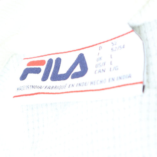 FILA Men’s White Cotton Crew Neck Pullover Sweatshirt Size L