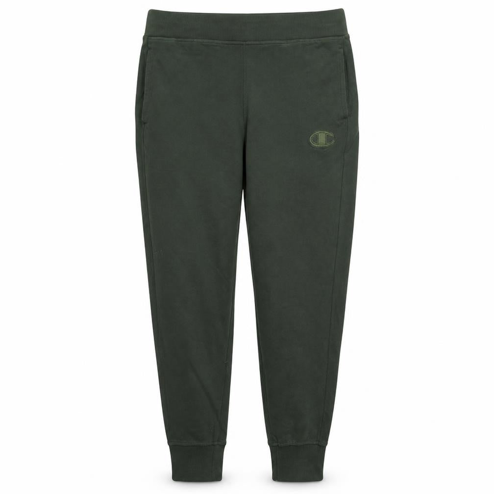 Front view of Champion Men's Green Jogger Trousers, size L, Cotton Blend