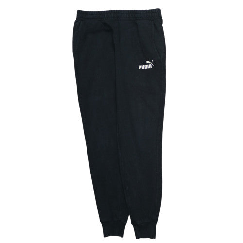 Puma Men’s Black Jogger Trousers M Regular Fit Fleece Elastic Waist