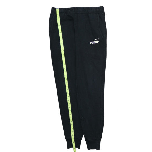 Puma Men’s Black Jogger Trousers M Regular Fit Fleece Elastic Waist